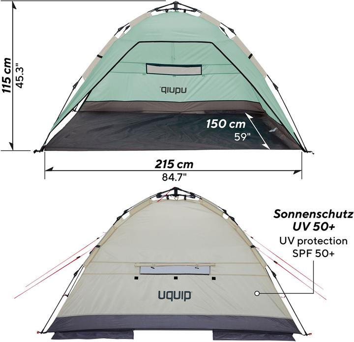 Actual product image Uquip Buzzy beach shell (beach tent, 2 kg, 3 persons)