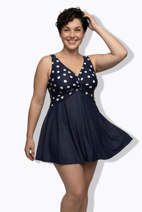 Produktbild Ulla Popken Badekleid, Punkte, Softcups, recycelt (48)
