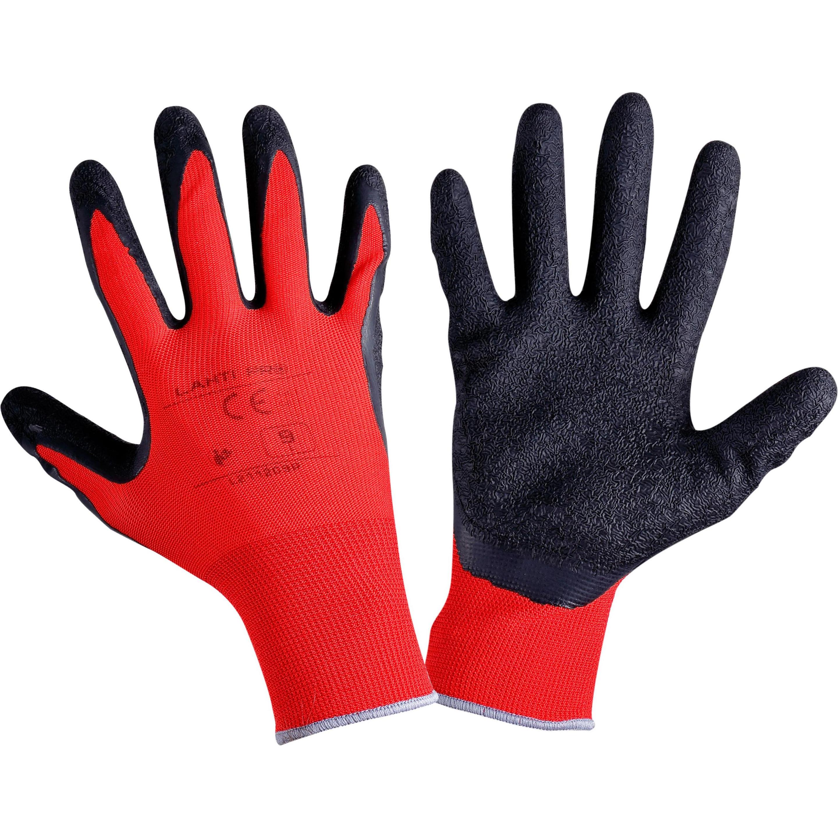 Lahti Pro, Guanti di sicurezza, Guanti in lattice nero rosso l211211p, 12 paia, "11", ce, lahti (11)