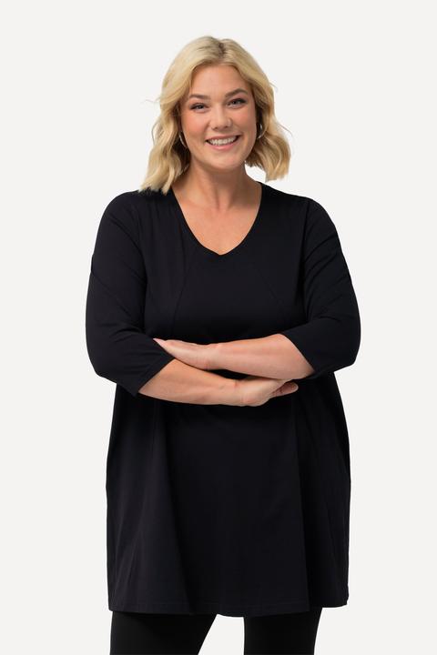 Actual product image Ulla Popken V-Neck Seam Knit A-line Swing Tunic (42, 44)
