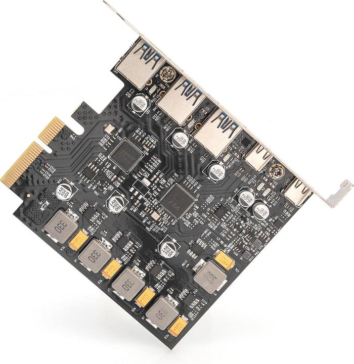 Actual product image Digitus PCIe card 2x USB-C + 3x USB A