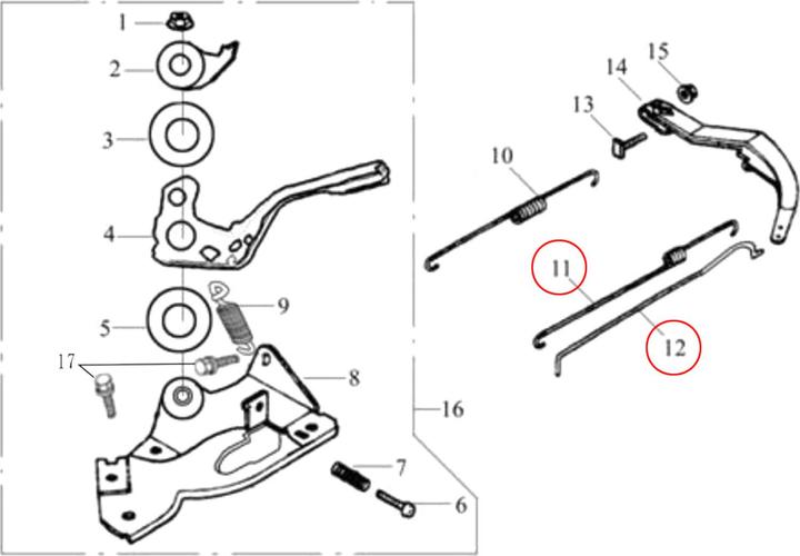 Produktbild Wiltec Benzinmotor 6,5 PS Ersatzteil Drehzahlregler Gestänge Feder Regler Drehzahl