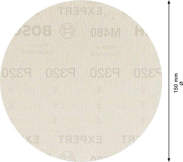 Image du produit Bosch Professional Zubehör Filet abrasif Expert M480 pour ponceuse excentrique, 150 mm, G 320, 5 pièces (P320)