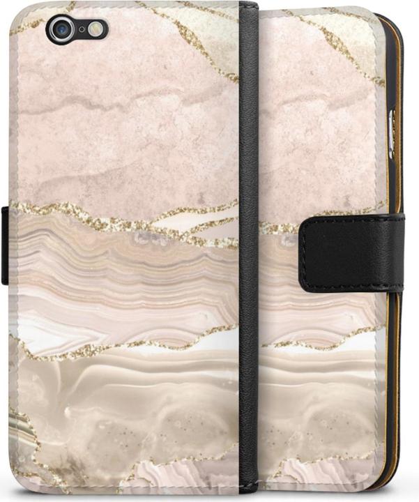 Produktbild DeinDesign Tasche für Apple iPhone 6 Handy Flip Case Wallet Cover Handytasche Leder Glitzer Look Marmor Utart (Apple iPhone 6)