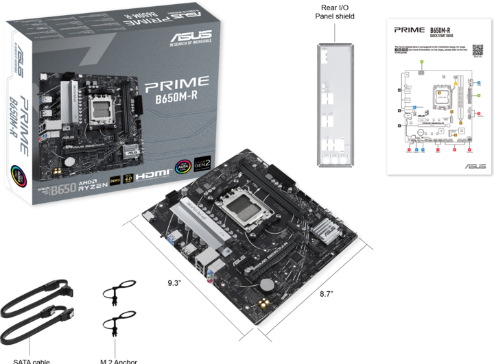 Image du produit ASUS MB PRIME B650M-R (AM5, AMD B650, mATX)
