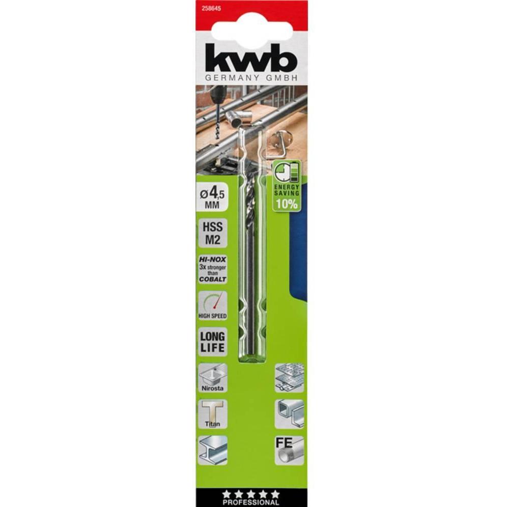 Thumbnail - kwb, Bohrereinsatz, HI-NOX HSS Bohrer 4.5 mm (4.5 mm)