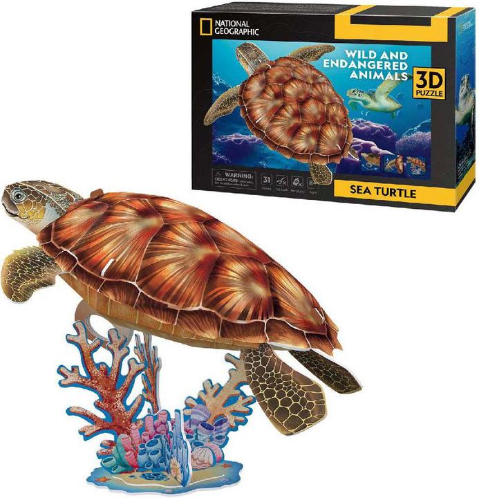 Actual product image Cubicfun 3d Puzzle NG Sea Turtle (31 pieces)