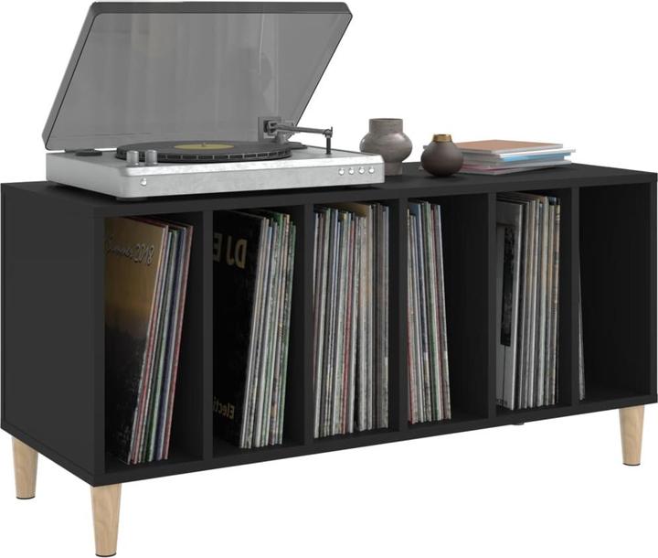 Actual product image vidaXL Plattenschrank Schwarz 100x38x48 cm Holzwerkstoff (100 x 38 x 48 cm)