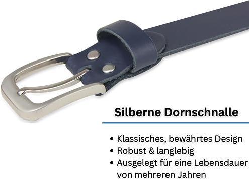 Produktbild Only-Bags.Store Ledergürtel, Gürtel, 3 cm breit, Marine, 125-140 cm (140, 125, 130, 135)