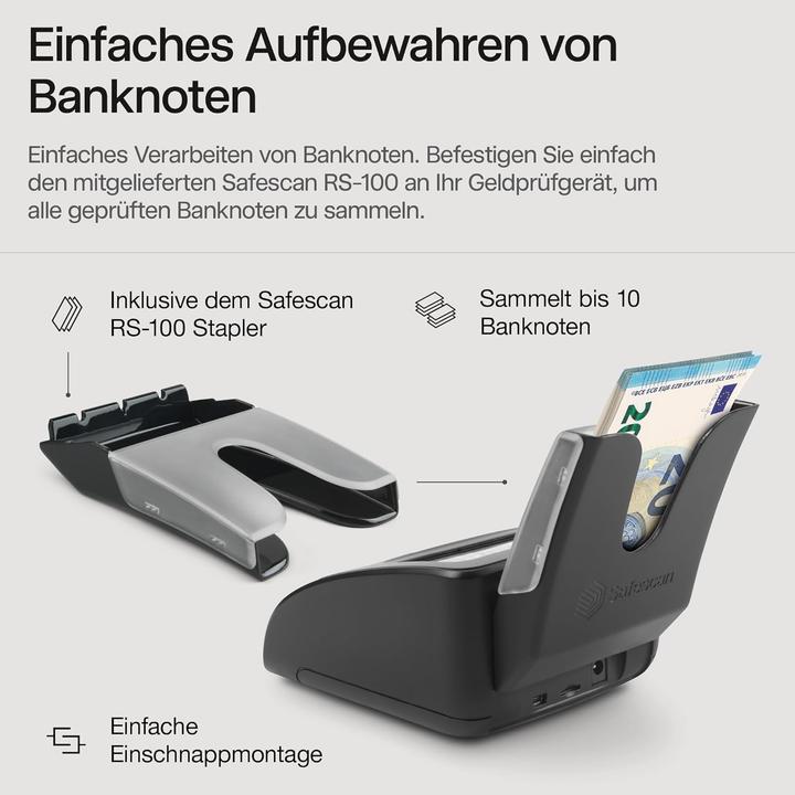 Produktbild Safescan 155-S Komplett SET Geldprüfgerät Batterie & Stapler (Geldscheinprüfer)