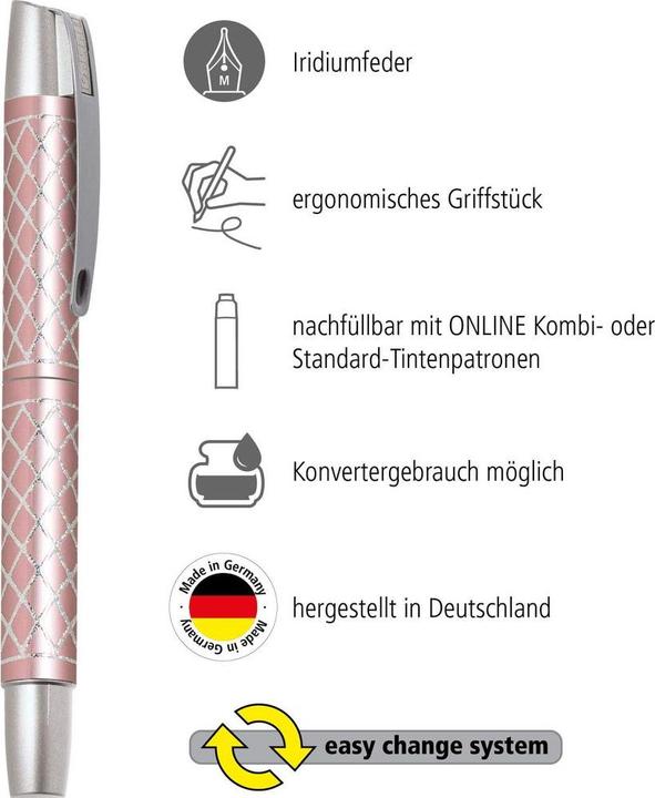Image du produit Online Stylo plume Campus II 0,5mm (Rose, 1x)