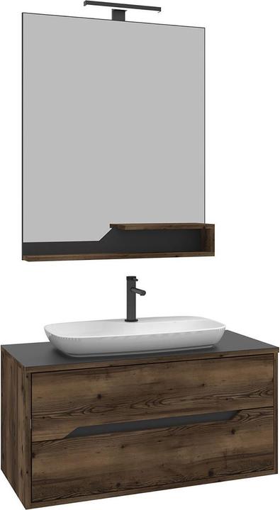 Produktbild Homitis Galia 100 v2 Bathroom Cabinet With Sink & Mirror Set (2 Pieces)