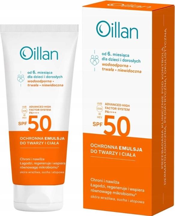 Actual product image Oceanic Oillan Protective Dermo Spray Sunscreen For Children And Adults From 6 Months Spf 50 125 Ml (Sun spray, SPF 50+, 125 ml)