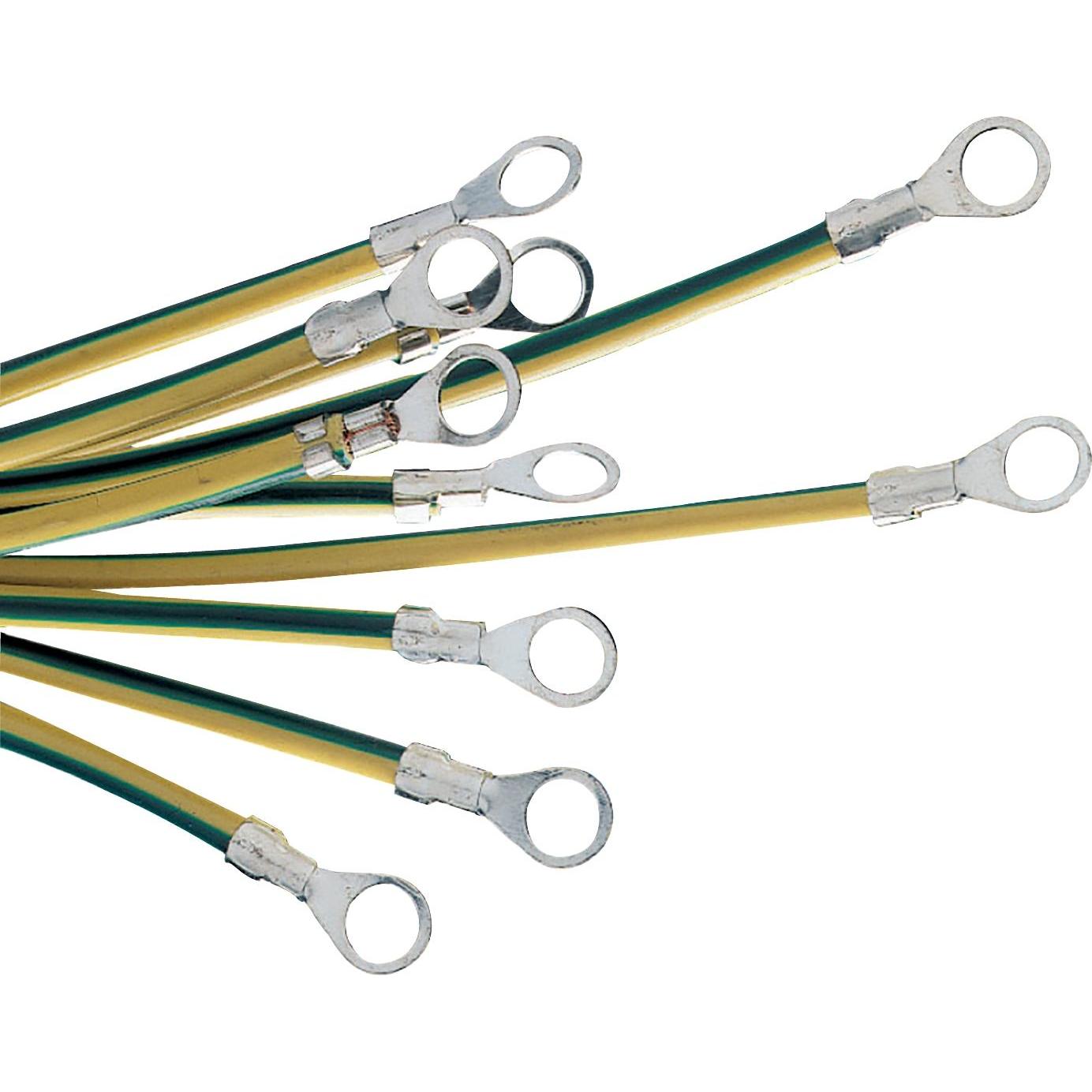 10x Schneider Electric Erdungskabel 6qmm 220mm D6 NSYEL226D6, Serverschrank Zubehör, Grün