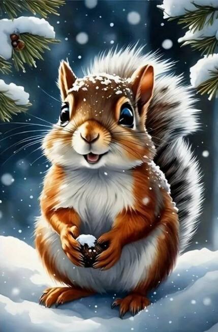 Actual product image Norimpex Diamond-Mosaik - Eichhörnchen im Winter