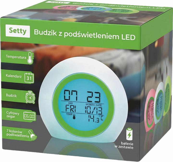 Produktbild MIX Setty alarm clock with LED light green