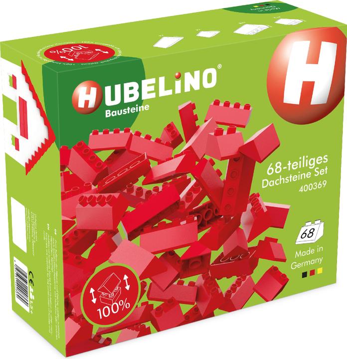 Hubelino Marble Run Bouwstenen Dakpannen Set 68-delig