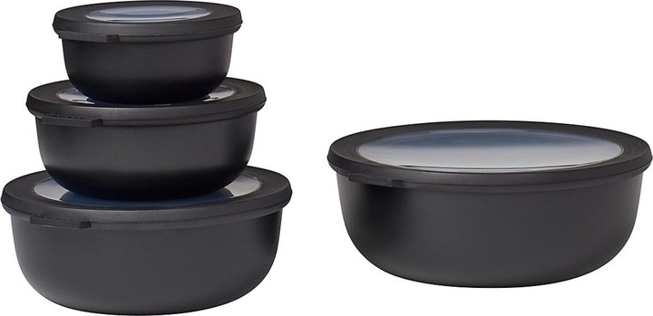Immagine prodotto Mepal Set di 4 ciotole basse Cirqula - Nero nordico (233104) (2.25 l)