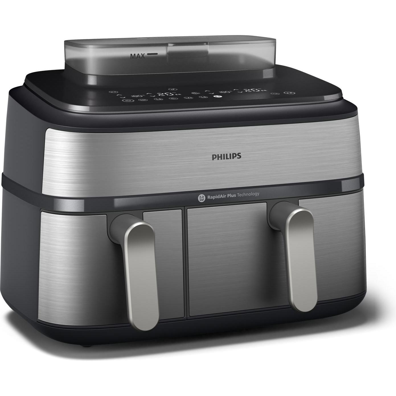 Philips Steam Airfryer Dual Basket NA555/00, Fritteuse, Silber