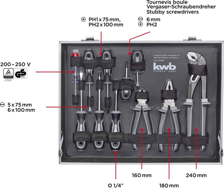 Produktbild kwb Im stabilen Alu-Koffer ideal für den mobilen Einsatz. (199 Teile)