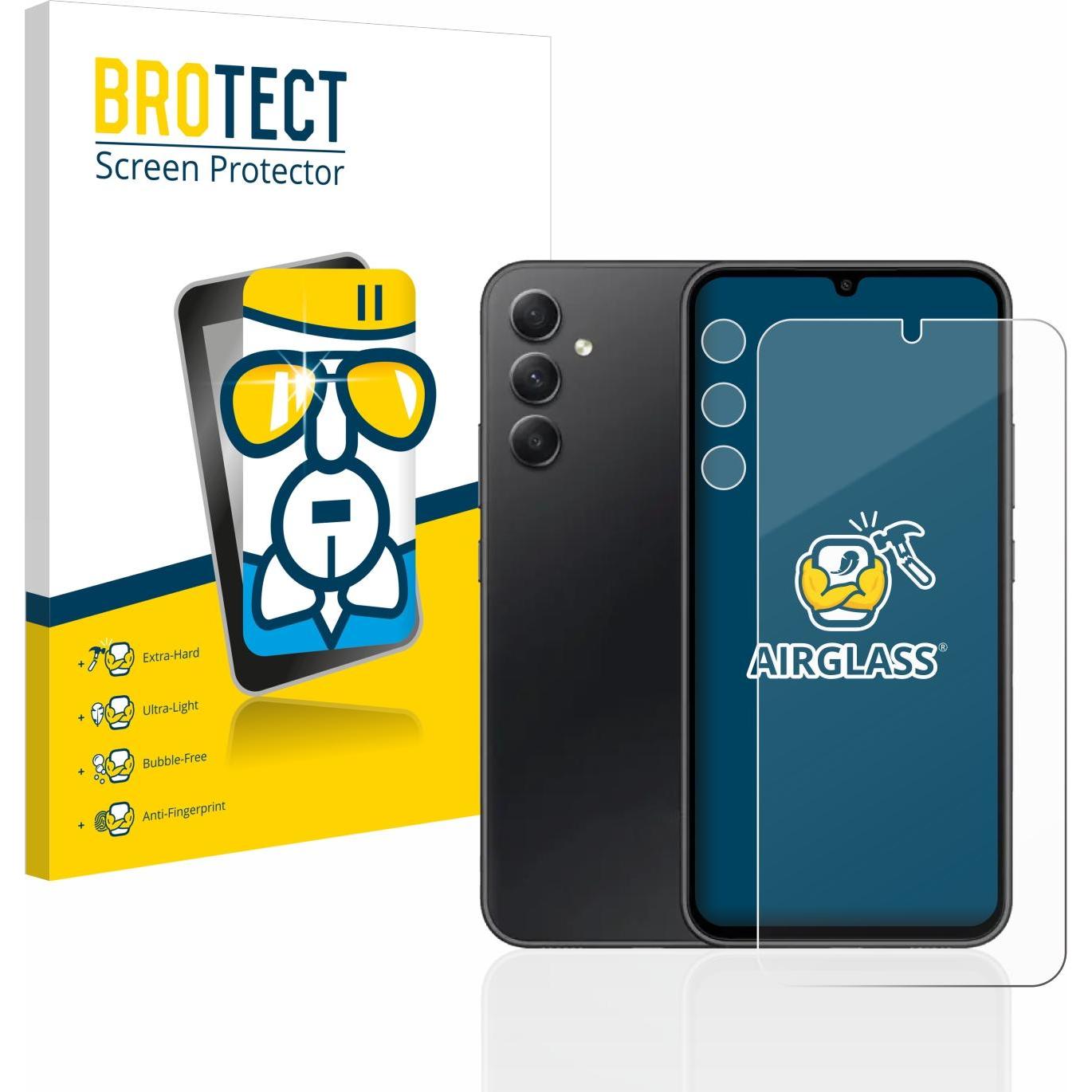 BROTECT AirGlass Panzerglasfolie (1 Stück, Samsung Galaxy A34 5G), Smartphone Schutzfolie, Transparent