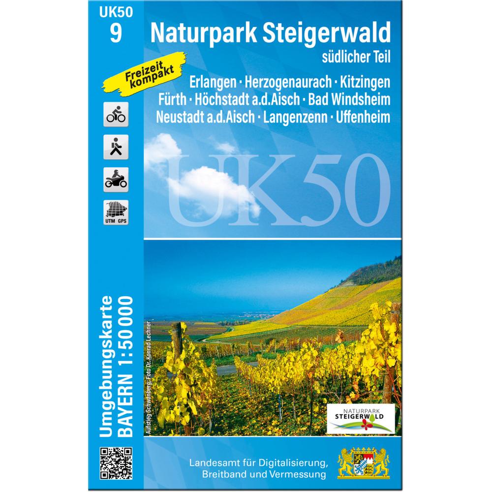 UK50-9 Naturpark Steigerwald, südlicher Teil, Landkarte