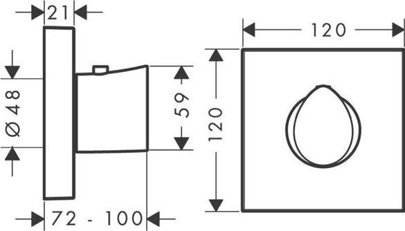 Produktbild Axor Thermostat HIGHFLOW STARCK ORGANIC Unterputz 12x12 chrom