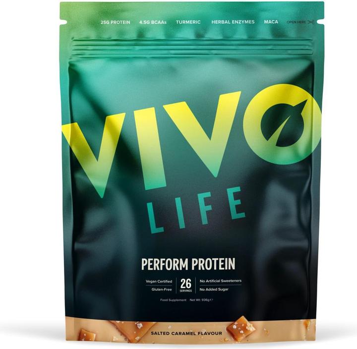 Vivo Perform Raw Plant Protein & BCAA Raw Salted Maca Caramel (988 g, 1x, Caramel, Maca, Salé)