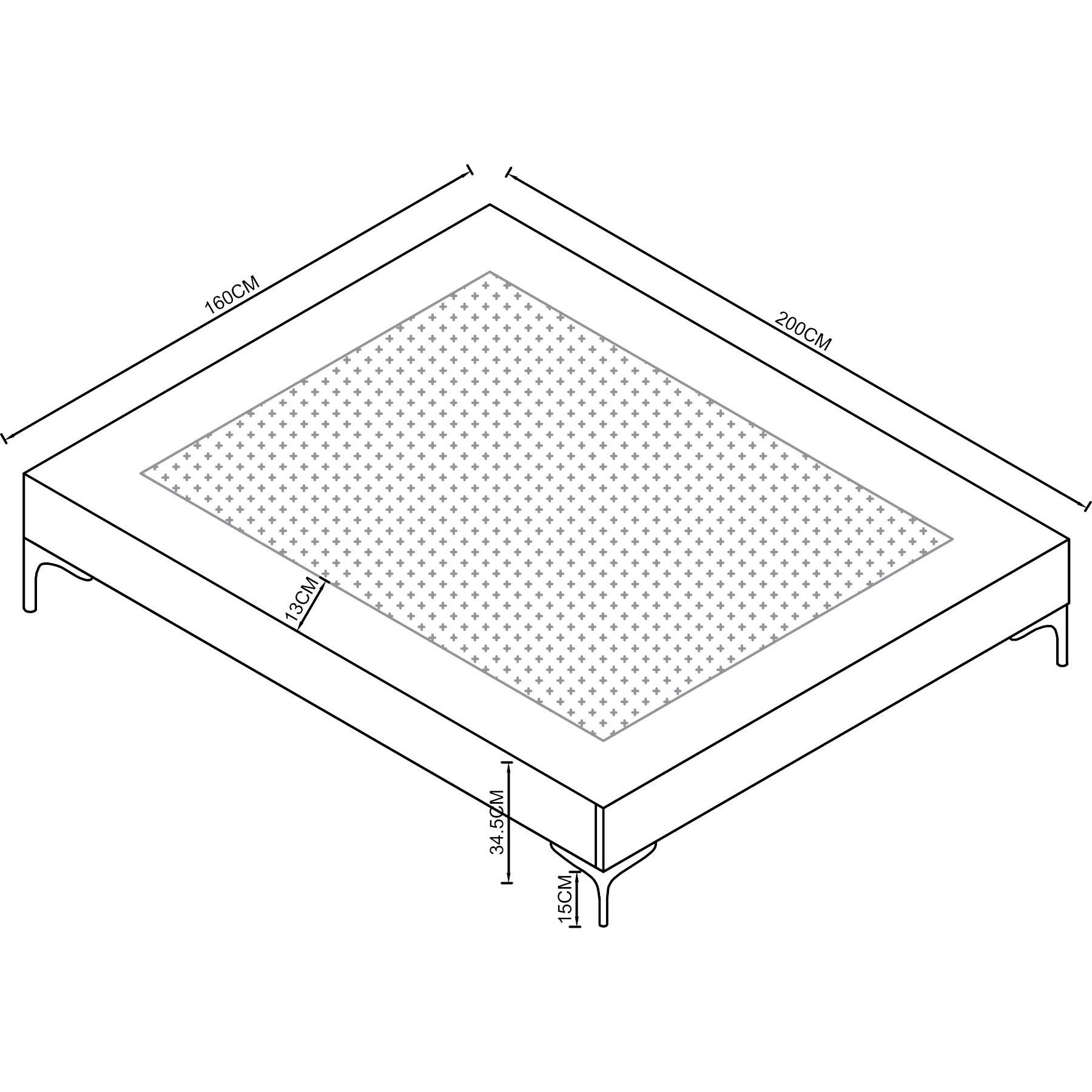 Thumbnail - En.Casa, Bett, Doppelbett Lilla mit Matratze Textil 160x200 cm Hellgrau (160 x 200 cm)