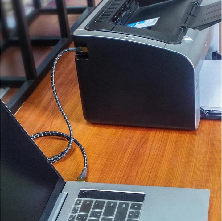 Actual product image Oehlbach USB cable USB 2.0 USB-A male, USB-B male 7.50 m Black/Gold D1C (7.50 m, USB 2.0)