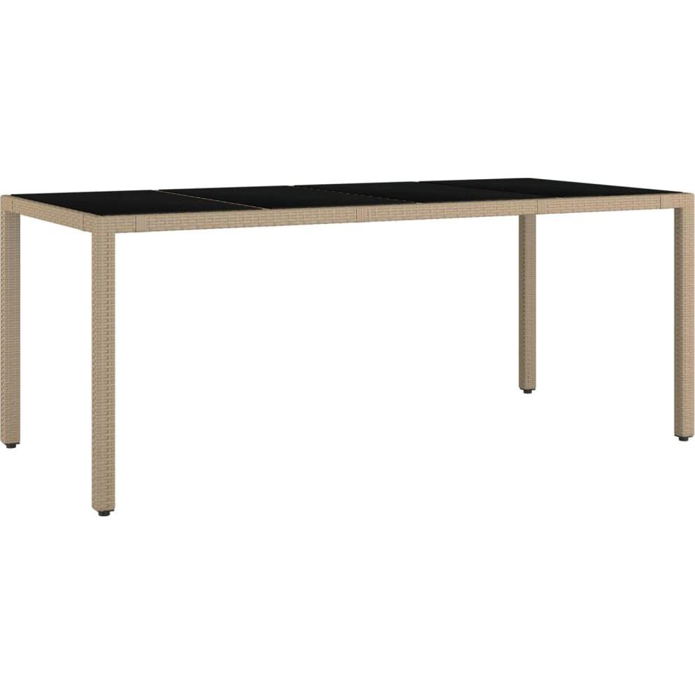 VidaXL, Gartentisch + Balkontisch, Bistroset Sitzgruppe Balkonset Gartenmöbel 9-tlg. Beige Poly Rattan (190 cm)