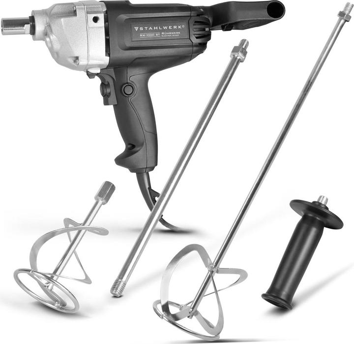 Produktbild Stahlwerk Mörtelrührer 1.000 W Rührwerk 550 U/min Zusatz-Quirl Rechts- Linkslauf Drehzahlregelung
