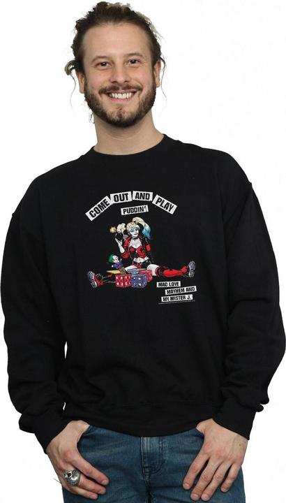 Actual product image Mens Harley Quinn Come Out And Play Cotton Sweatshirt (M)
