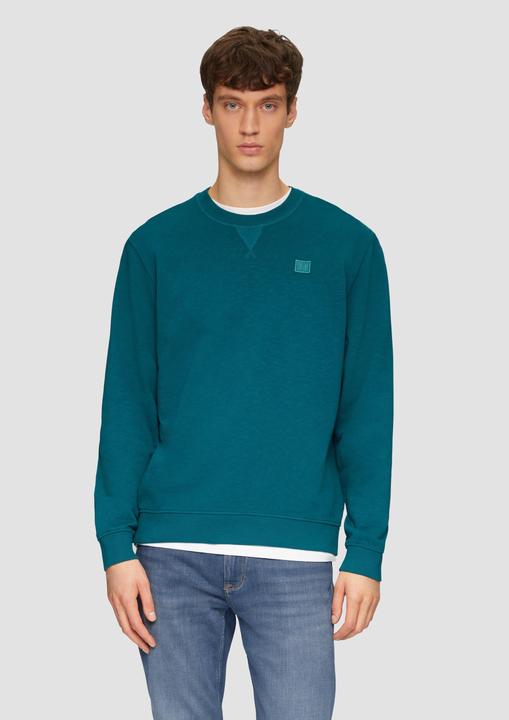 Produktbild s.Oliver Sweatshirt Sweatshirt mit Garment Dye und Logo-Detail (L)