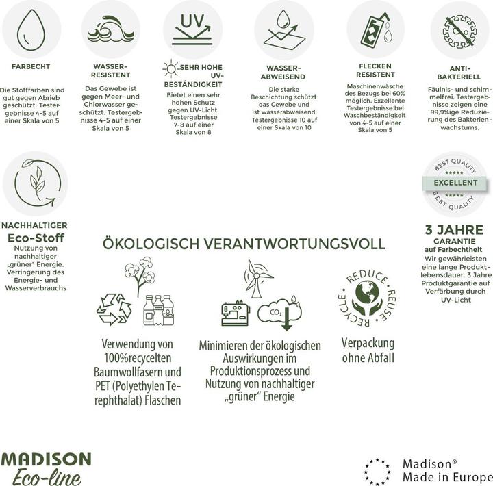 Produktbild Natura Punto Gartenstuhl Niederlehner-Auflage by Madison, 4er Set (97 x 49 cm)