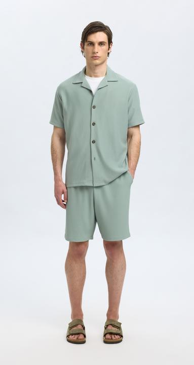 Actual product image Selected Geripptes cuban collar Kurzarmhemd (L)