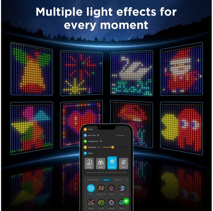 Actual product image Govee Curtain Light (RGBIC, 150 cm, Indoor)