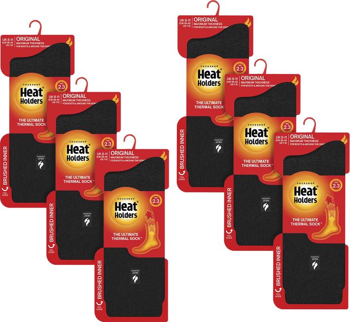 Heat Holders 6 Paar original dicke Winter-Thermosocken für