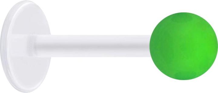 Produktbild Star Piercing Micro Labret transparent mit Kugel Neon grün (Acryl, ohne Messing, Bioflex)