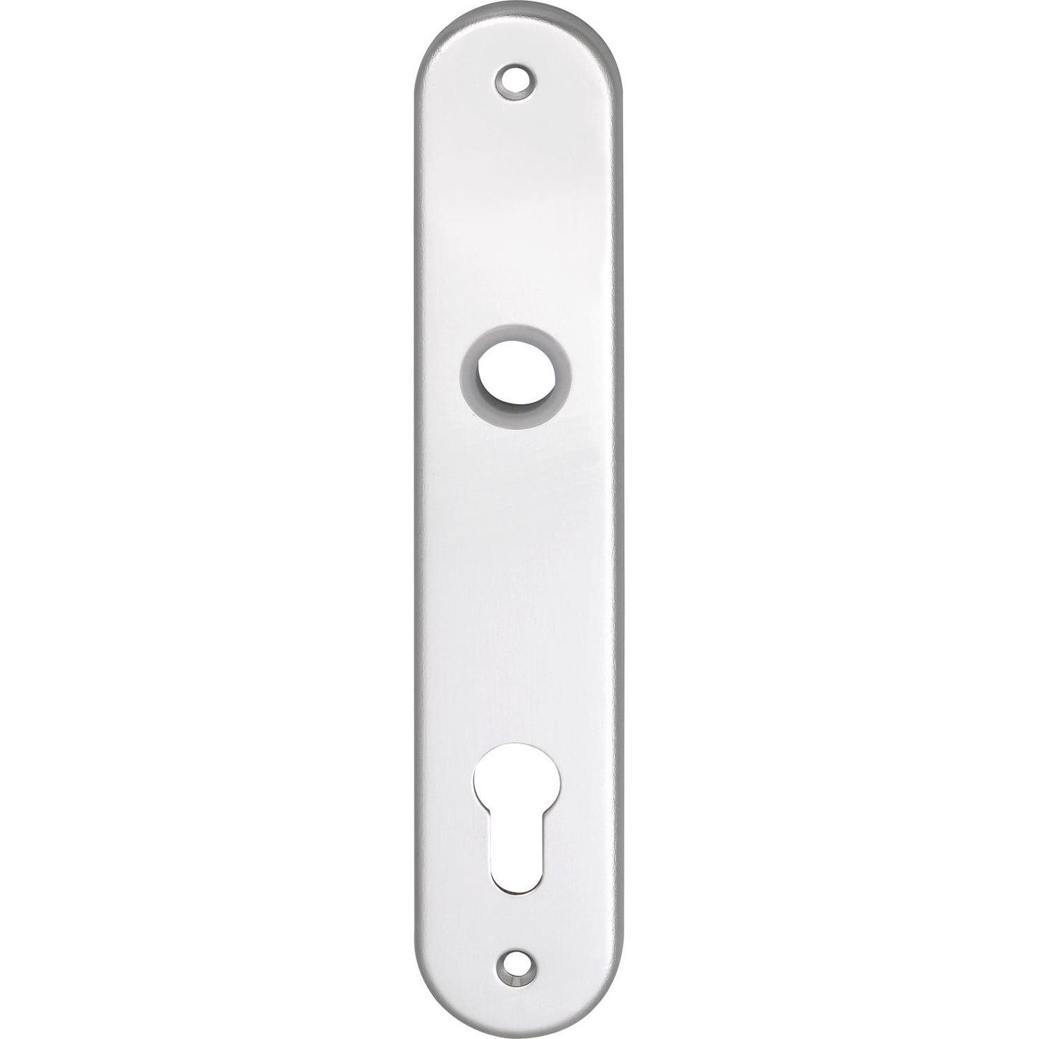 Grundmann, Türgriff + Fenstergriff, Langschild WG 1700, Profilzylinder PZ 88, silber eloxiert ÖNORM (Türschild)