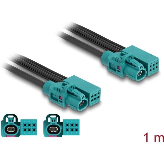 Thumbnail - Delock Kabel HDMTD Z single + Powerpin Buchse zu HDMTD Z sin (1 m, HDMI), Video Kabel