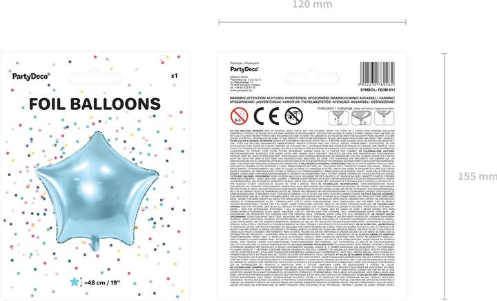 Image du produit Partydeco Ballon étoile bleu ciel 48cm (1 x)