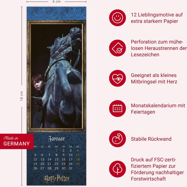 Image du produit Harry Potter Lesezeichen & Kalender 2026 (6 x 18 cm)