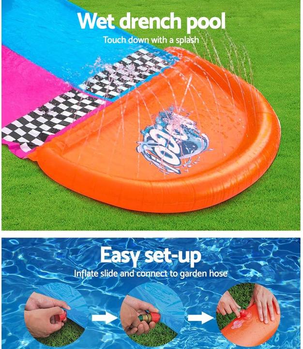 Productafbeelding Bestway 2er-Wasserrutsche mit aufblasbaren Lama-Schwimmtieren (4.88 m)