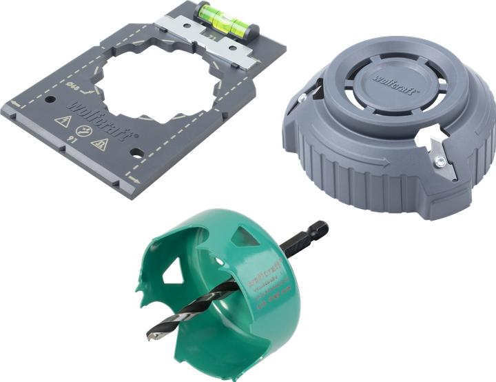 Actual product image wolfcraft 1 socket outlet installation set for drywall construction