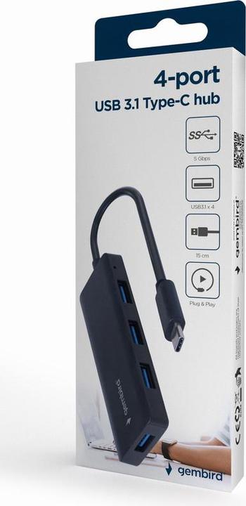 Image du produit Gembird UHB-CM-U3P4-02 (USB-C, 4 ports)