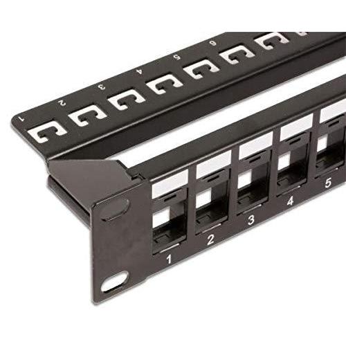 Intellinet Blank 24 Port Panel für 1U Keystone Jack 19 " mit einem Kabel-Veranstalter (720328)