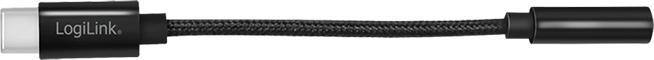 Actual product image LogiLink Cable USB-C to 3.5mm 0.13m Black (USB Type C, 3.5mm jack)