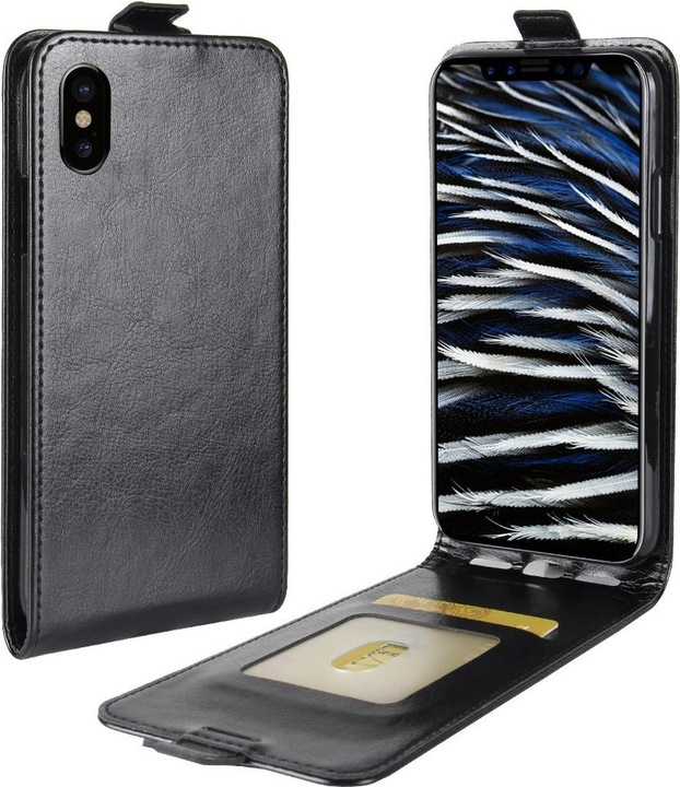 Produktbild Cover-Discount Leder Flip Case mit Fotofach vertikal (Apple iPhone X, Apple iPhone XS)
