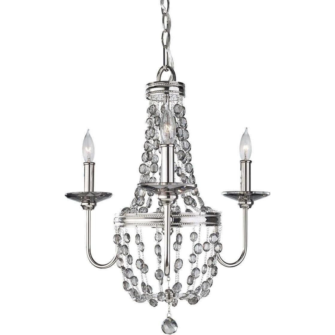 Elstead Lighting, Kronleuchter, Malia Kronleuchter E14 3-fach Poliertes Nickel